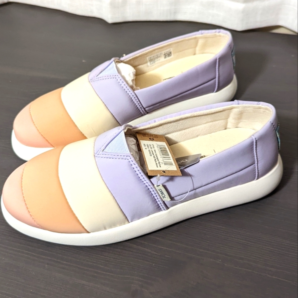 TOMS Alpargata Mallow Lavender Multi pastels shoes NIB NWT